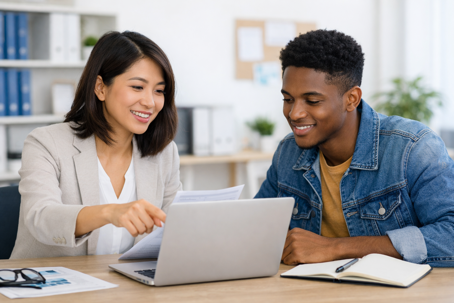 Advisor assisting student with payment and enrolment guidance